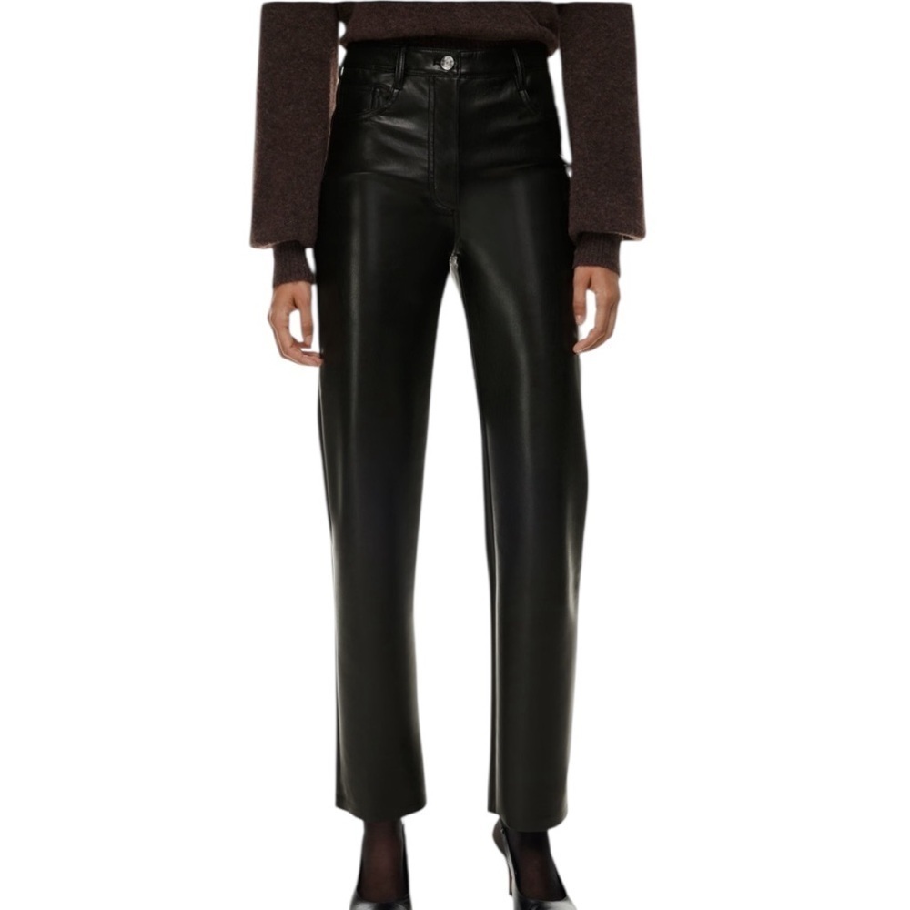Aritzia Wilfred The Melina Pant Black Faux Leather Pants Size 4